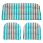 3 Piece Tufted Wicker Cushion Set, Plaids & Stripes, Large