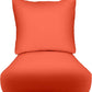 Deep Seating Pillow Back Chair Cushion Set, 24" x 27" x 5" Seat and 25" x 21" Back, Solid Colors