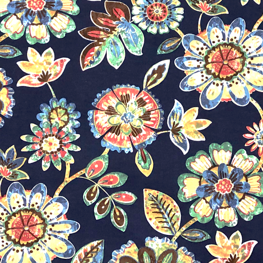R S H Decor Fabric by The Yard, Sunbrella Prints, 3 yd Sunbrella Milano Cobalt / 3 yd Piece