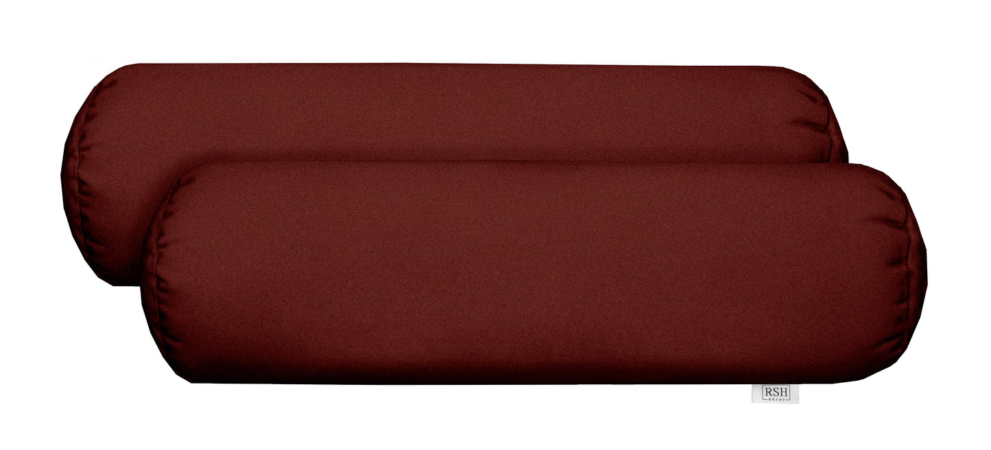 Indoor - Set of 2 - Luxury Velvet Bolster Pillows, 24" x 8"