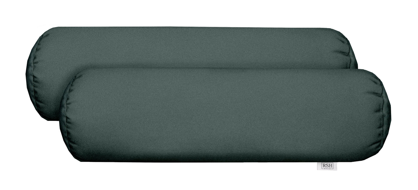 Indoor - Set of 2 - Luxury Velvet Bolster Pillows, 24" x 8"
