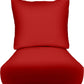 Deep Seating Pillow Back Chair Cushion Set, 24" x 27" x 5" Seat and 25" x 21" Back, Solid Colors