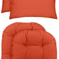 Set of 2 U-Shape Cushions and 2 Lumbar Pillows, Solid Colors, Regular