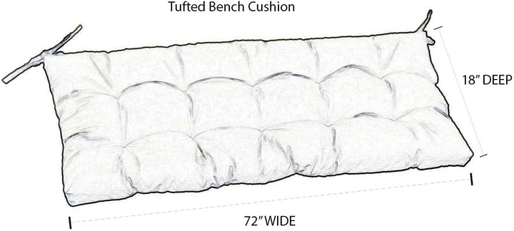 Tufted Bench Cushion with Ties, 72" x 18", Sunbrella Solids