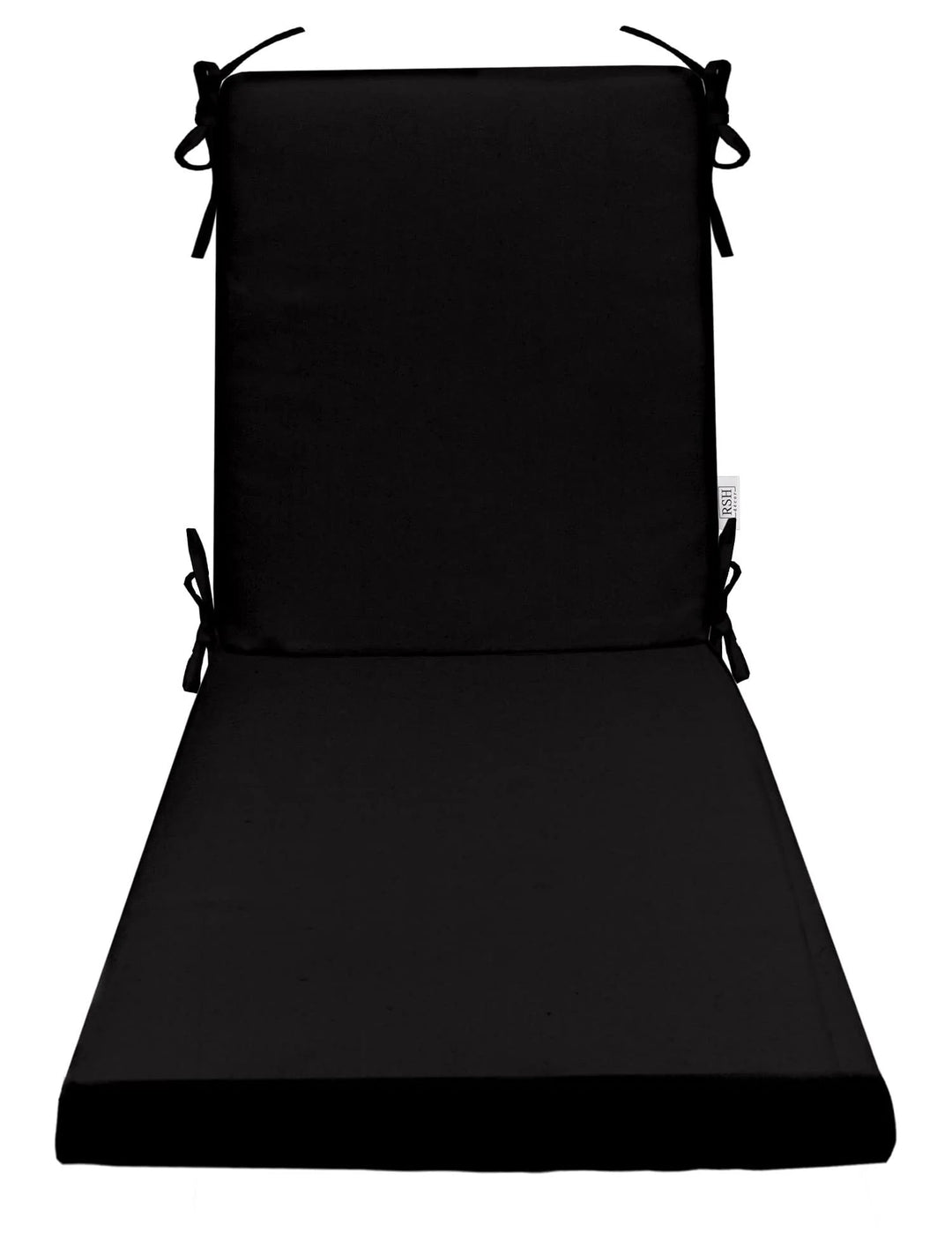 Chaise Lounge Chair Cushion, Foam, 72" H x 22" W", Sunbrella Solid, Black - RSH Decor