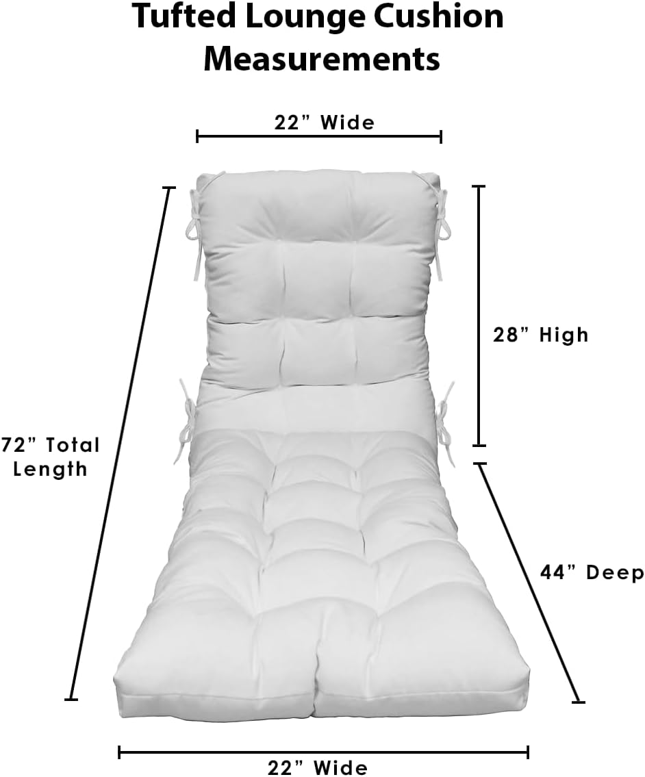 Chaise Lounge Chair Cushion, Tufted, 72" H x 22" W", Sunbrella Solid, Essential Russet - RSH Decor