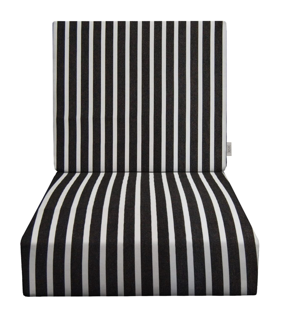 Black and White Outdoor Chair Cushion