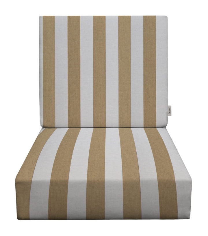 Deep Seating Foam Back Chair Cushion Set, 24" x 24" x 5" Seat and 24" x 21" x 3" Back, Sunbrella Pattern - RSH Decor