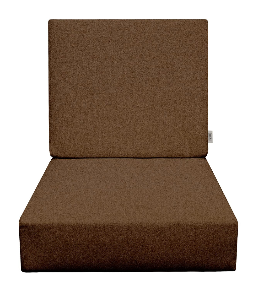 Deep Seating Foam Back Chair Cushion Set, 24" x 24" x 5" Seat and 24" x 21" x 3" Back, Sunbrella Solids - RSH Decor