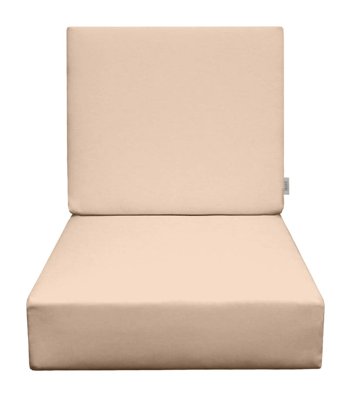 Deep Seating Foam Back Chair Cushion Set, 24" x 24" x 5" Seat and 24" x 21" x 3" Back, Sunbrella Solids - RSH Decor
