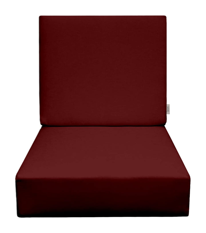 Deep Seating Foam Back Chair Cushion Set, 24" x 24" x 5" Seat and 24" x 21" x 3" Back, Sunbrella Solids - RSH Decor