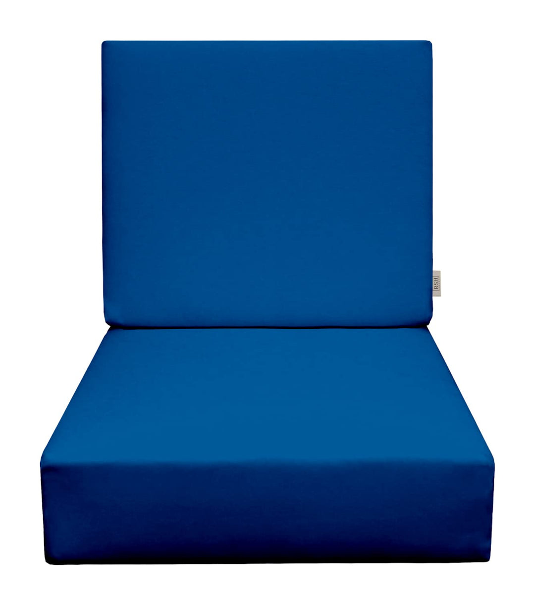 Deep Seating Foam Back Chair Cushion Set, 24" x 24" x 5" Seat and 24" x 21" x 3" Back, Sunbrella Solids - RSH Decor