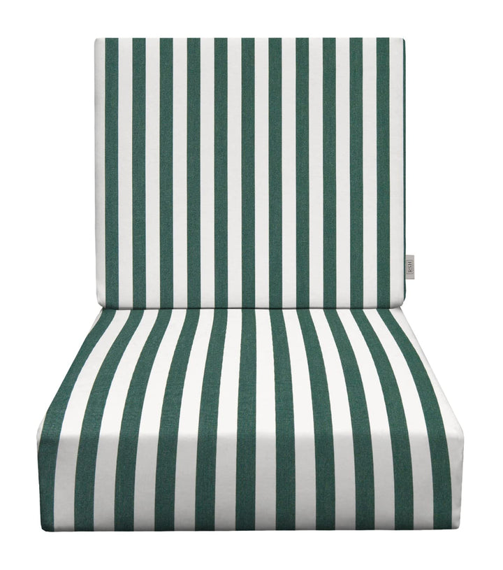 Deep Seating Foam Back Chair Cushion Set, 24" x 27" x 5" Seat and 24" x 21" x 3" Back, Sunbrella Patterns - RSH Decor