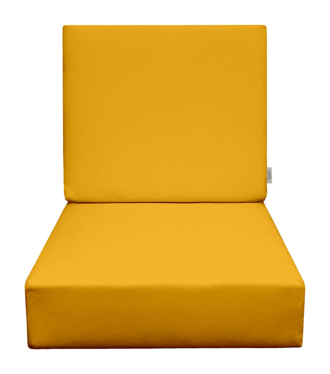Rsh dcor Indoor Outdoor Sunbrella Deep Seating Cushion Set, 23x 24 x 5 Seat and 24 x 19 Back, Canvas Buttercup, Yellow