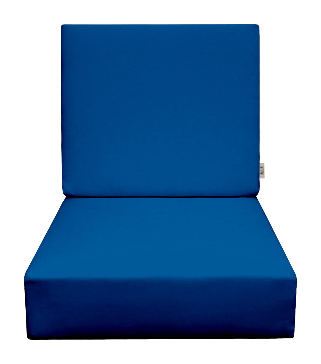 Terrasol Solid Deep Seat Chair Cushion and Back Set, Blue