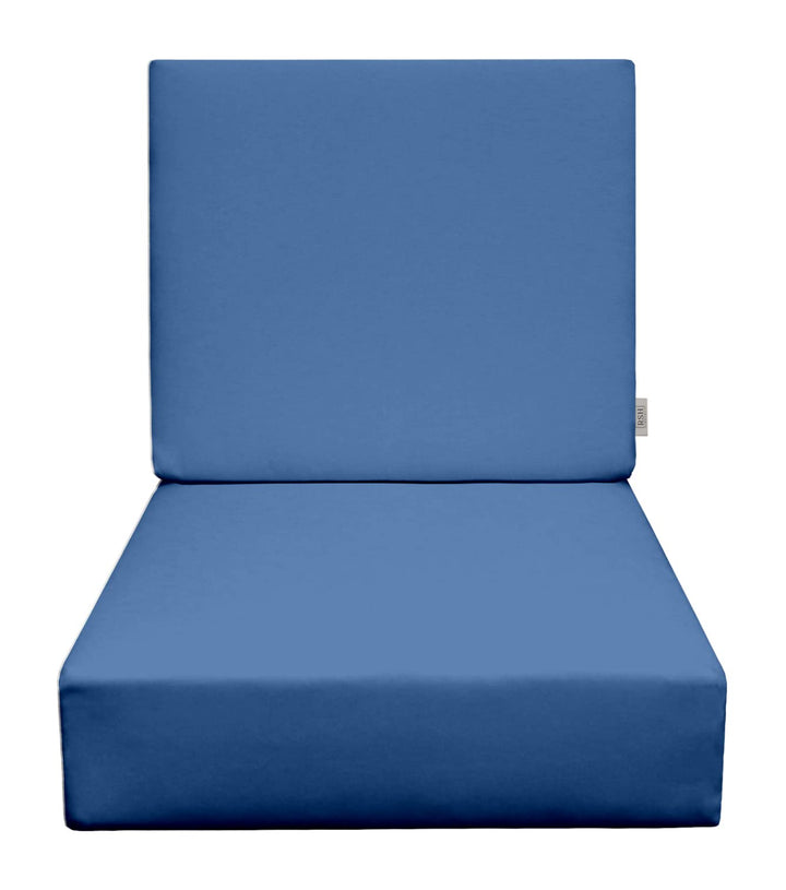 Deep Seating Foam Back Chair Cushion Set, 25" x 25" x 5" Seat and 25" x 21" x 3" Back, Sunbrella Solids - RSH Decor