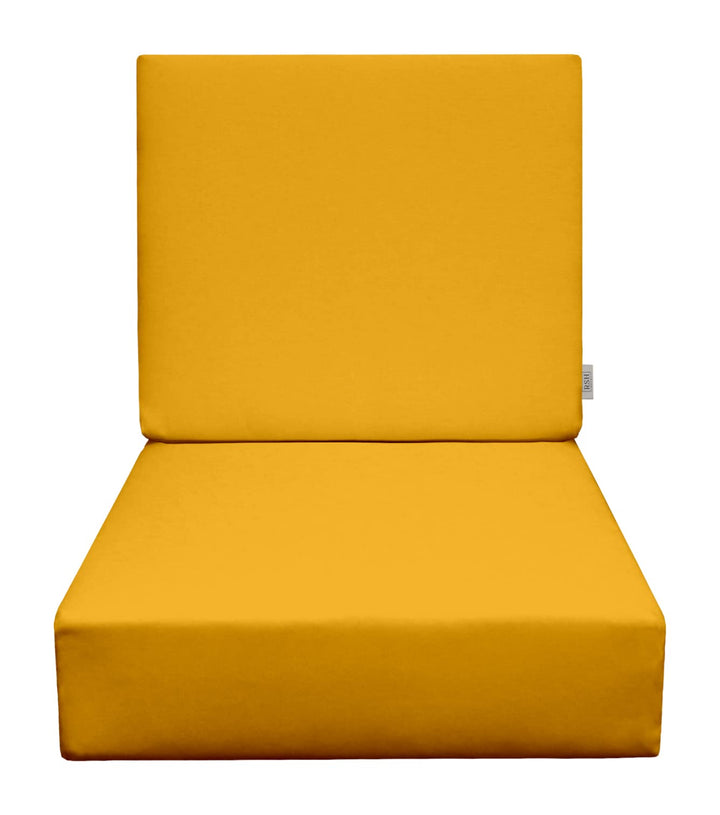 Deep Seating Foam Back Chair Cushion Set, 25" x 25" x 5" Seat and 25" x 21" x 3" Back, Sunbrella Solids - RSH Decor