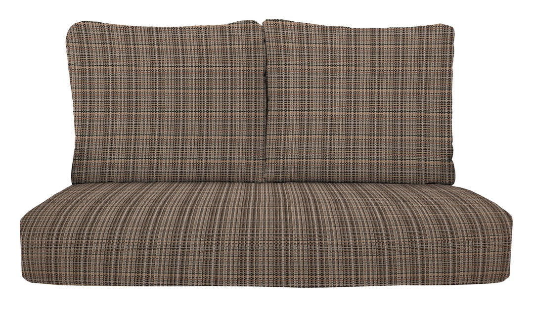 Deep Seating Loveseat Cushion Set, Sunbrella Prints, Size 46"x26"x5" Seat, 25"x21" Back Pillows - RSH Decor
