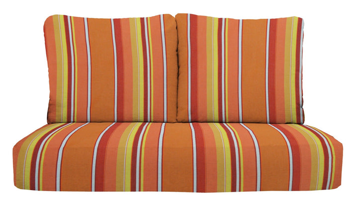 Deep Seating Loveseat Cushion Set, Sunbrella Prints, Size 46"x26"x5" Seat, 25"x21" Back Pillows - RSH Decor
