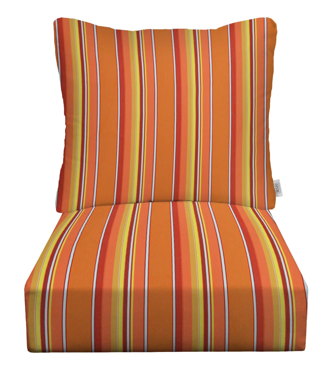 Rsh dcor Indoor Outdoor Sunbrella Deep Seating Cushion Set, 23x 24 x 5 Seat and 24 x 19 Back, Dolce Mango, Orange