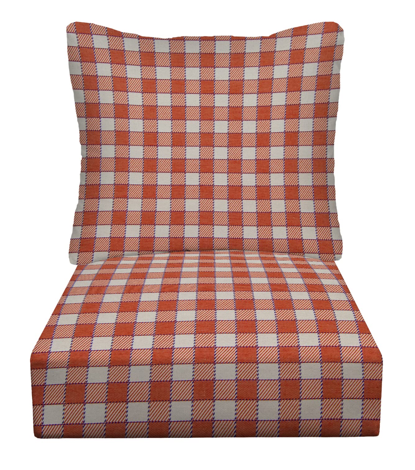 Plaid outdoor chair online cushions