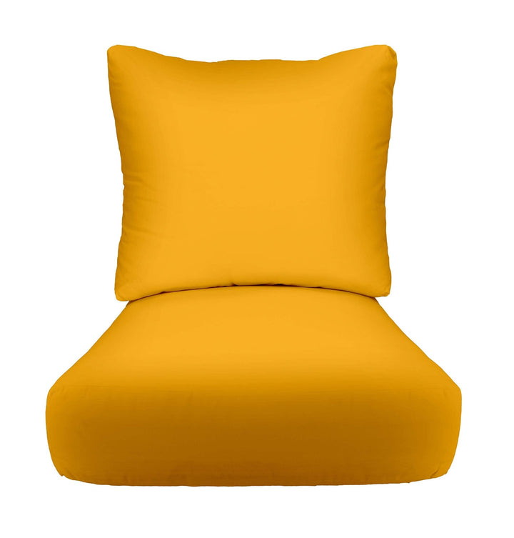Deep Seating Pillow Back Chair Cushion Set, 23" x 24" x 5" Seat and 25" x 21" Back, Sunbrella Solids - RSH Decor