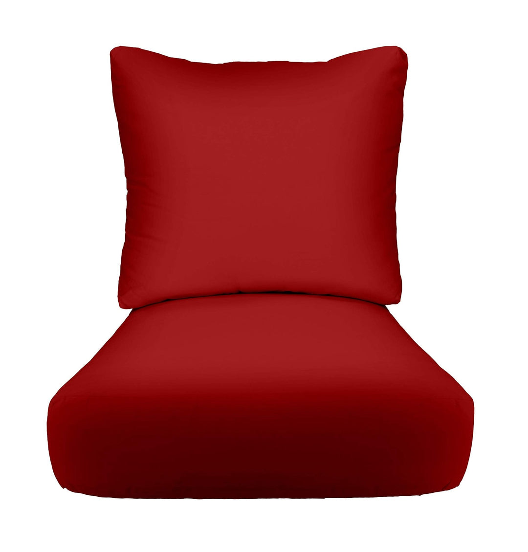 Deep Seating Pillow Back Chair Cushion Set, 24" x 24" x 5" Seat and 25" x 21" Back, Sunbrella Solids - RSH Decor