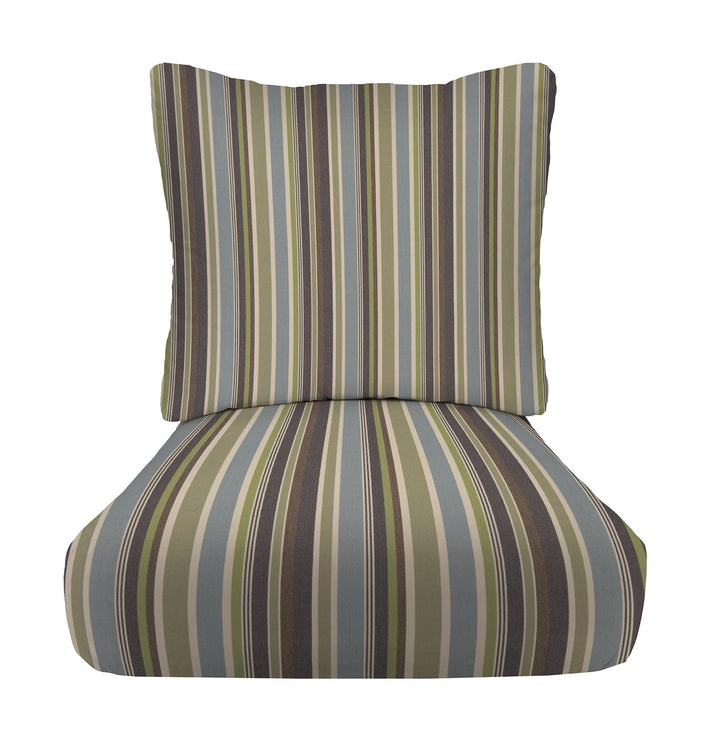 Deep Seating Pillow Back Chair Cushion Set, 25" x 25" x 5" Seat and 25" x 21" Back, Sunbrella Patterns - RSH Decor