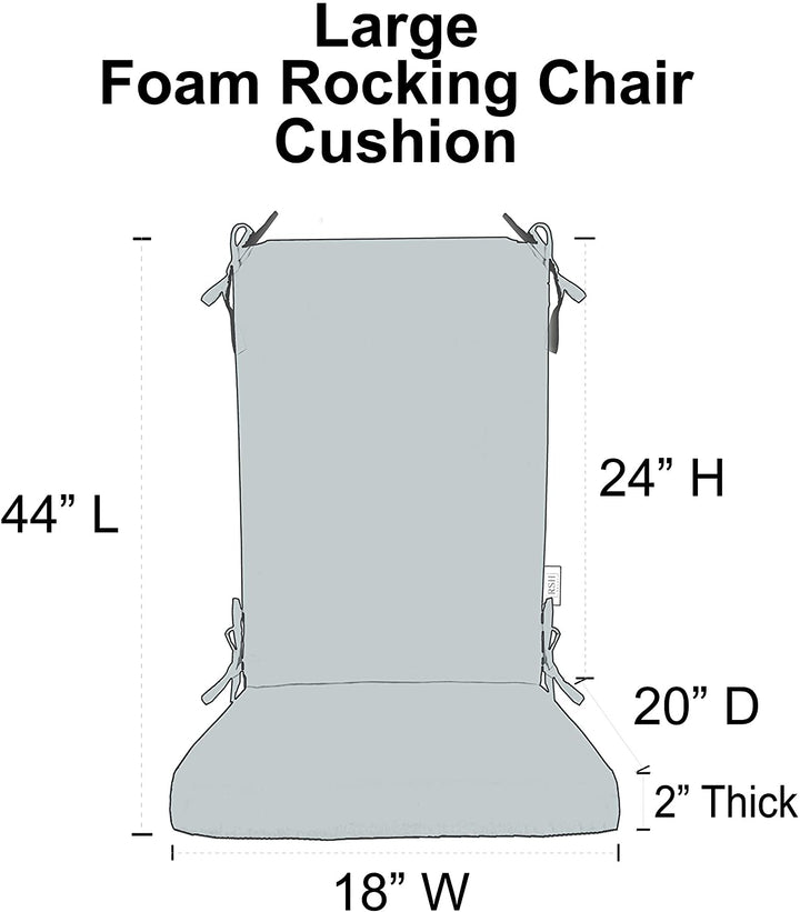 Foam Rocker Rocking Chair Cushions, Large, Sunbrella Patterns - RSH Decor