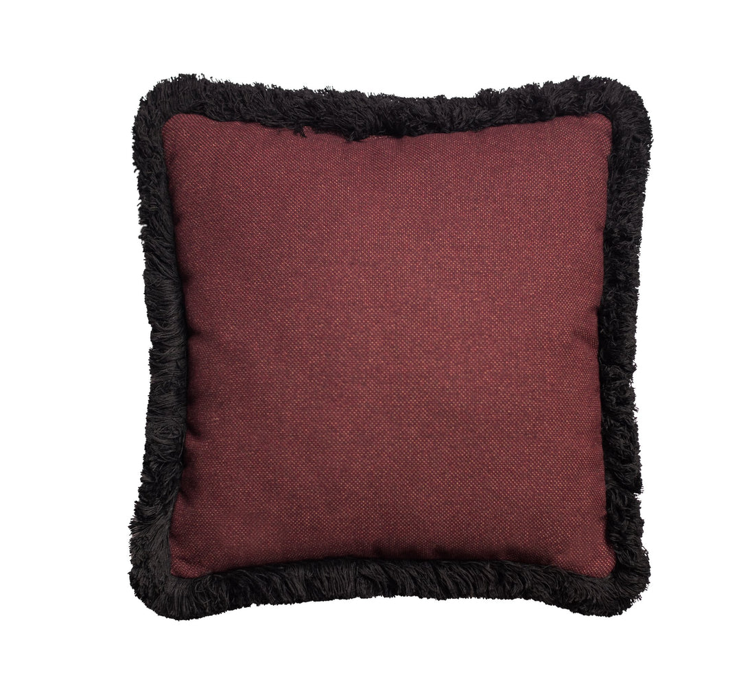 Garnet & Black Carolina Fringe Sunbrella Pillow - RSH Decor