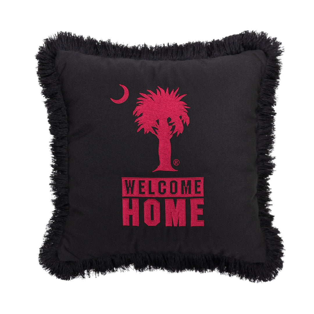 Garnet & Black - Welcome Home Pillow - Black Fringe - RSH Decor