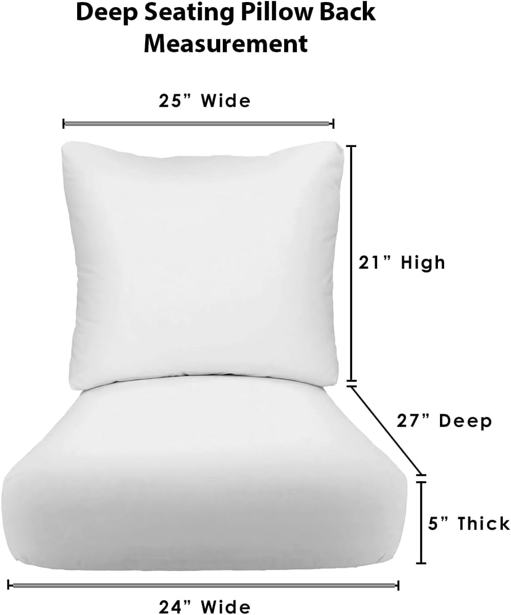 RSH Décor Indoor Outdoor Deep Seating Chair Cushion Set, 24”x 27” x 5” Seat and 25” x 21” Back, Essential Russet - RSH Decor