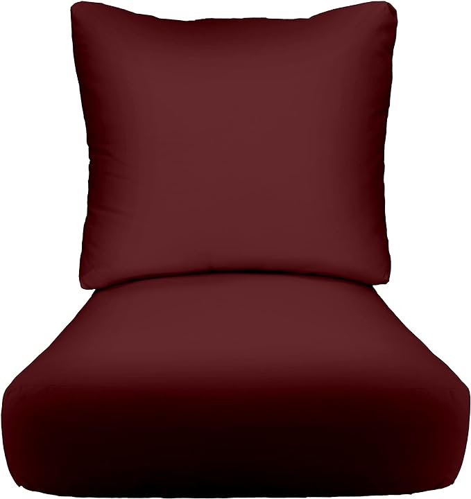 RSH Décor Indoor Outdoor Deep Seating Chair Cushion Set, 24”x 27” x 5” Seat and 25” x 21” Back, Essential Russet - RSH Decor