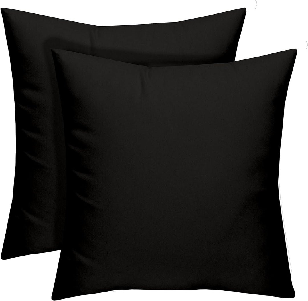 RSH Décor Indoor Outdoor Pillows, Set of 2, 17" x 17", Solid Black - RSH Decor