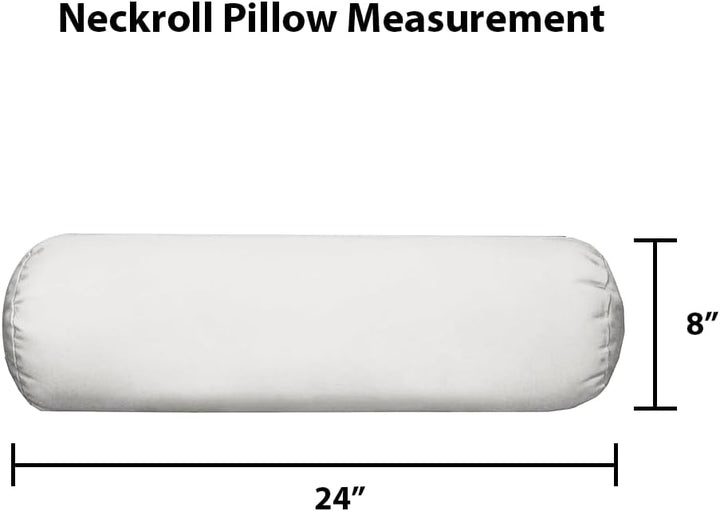 RSH Décor Indoor Set of 2 Pillows Velvet Bolster Neckroll Covers with Down Alternative Inserts, (Large, Gadsen Ebony Black) - RSH Decor