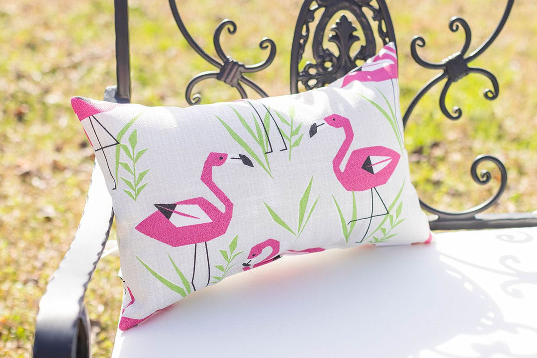 Set of 2 Lumbar Throw Pillows | Groove Fusion Pink Flamingo - RSH Decor