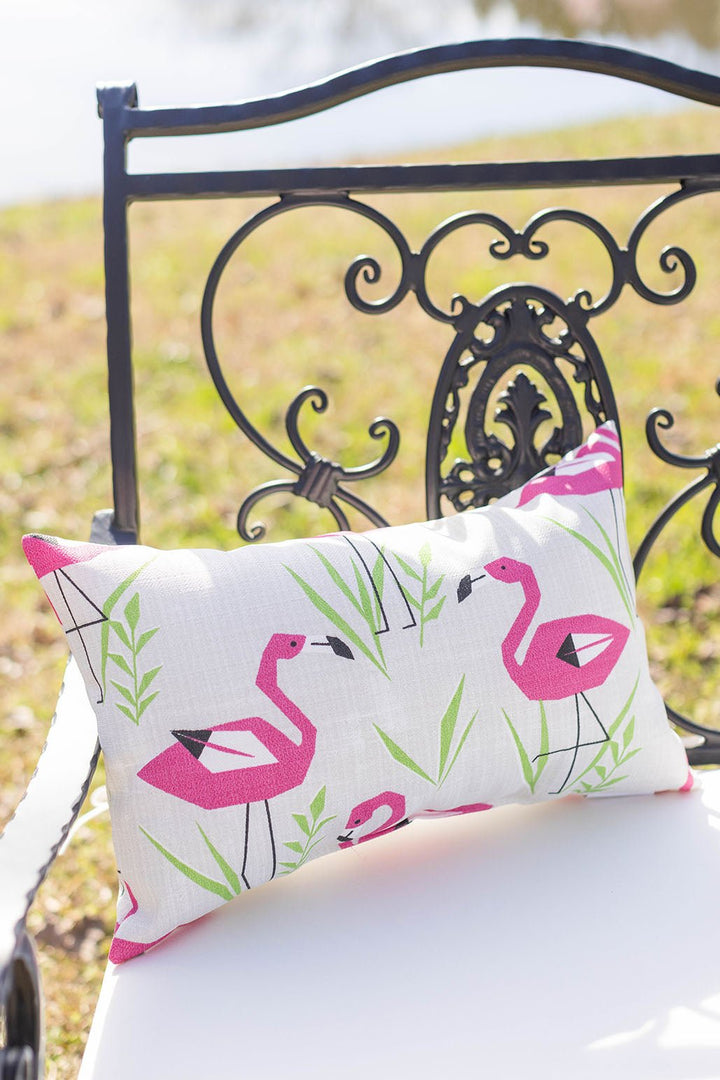 Set of 2 Lumbar Throw Pillows | Groove Fusion Pink Flamingo - RSH Decor