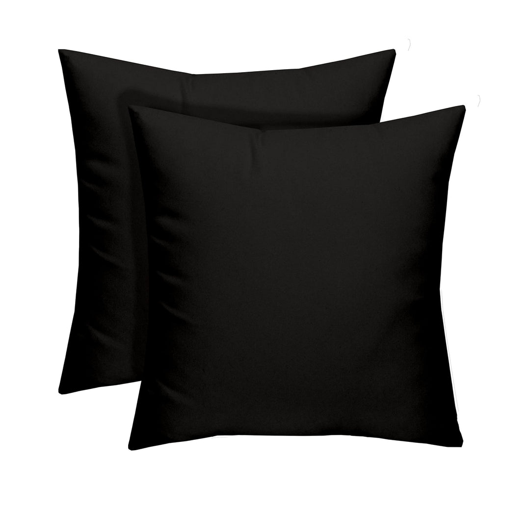Set of 2 Pillows, 17" W x 17" H, Polyester Black - RSH Decor