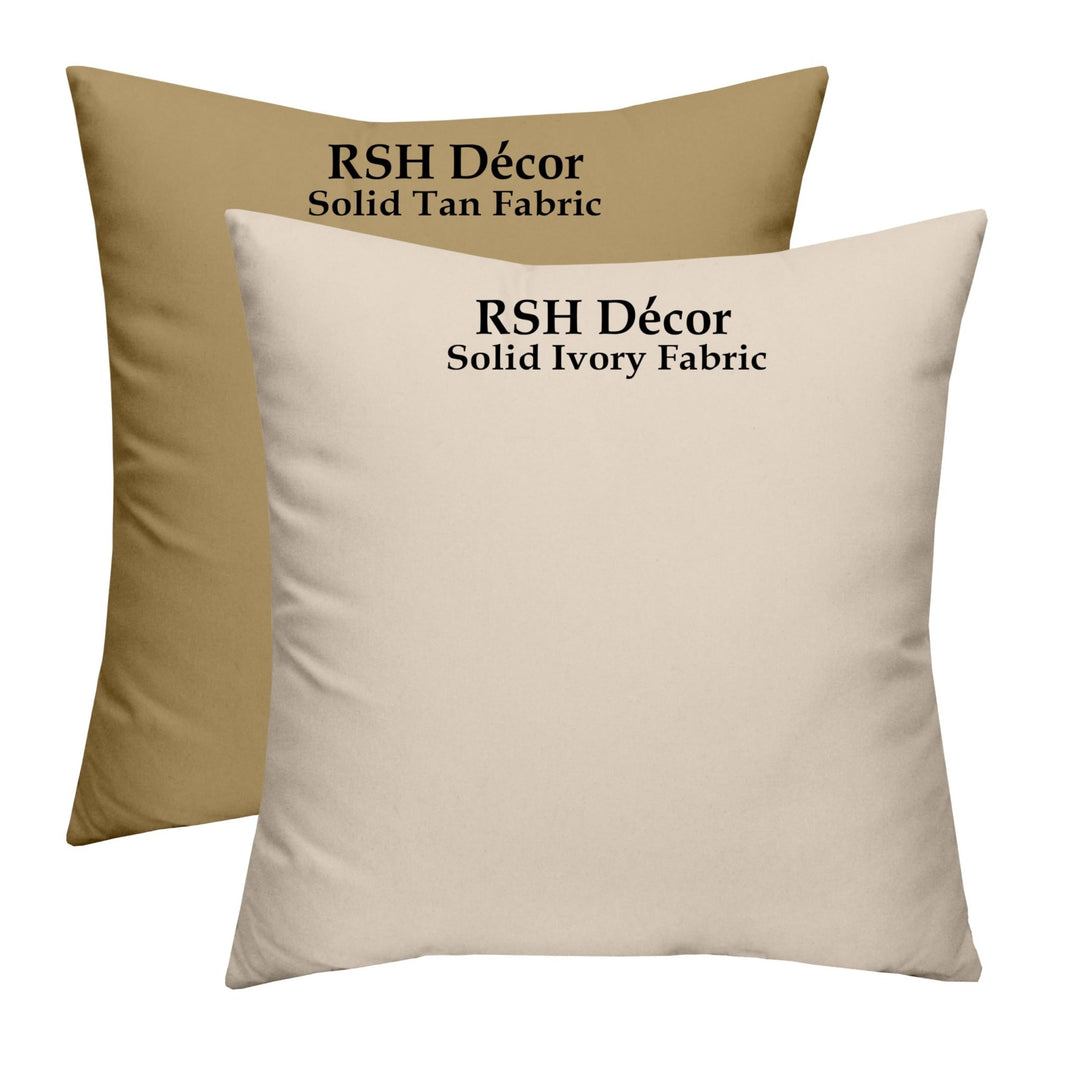 Set of 2 Pillows, 17" W x 17" H, Polyester Ivory - RSH Decor