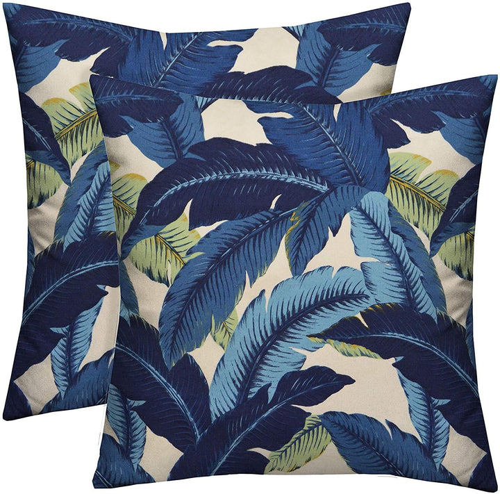 Set of 2 Pillows, 17" W x 17" H, Polyester Swaying Palms Blue Escape - RSH Decor