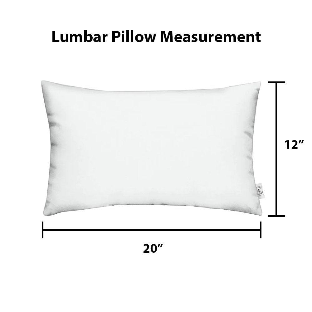 Set of 2 Pillows, 20" H x 12" W Lumbar, Black and White Stripe - RSH Decor