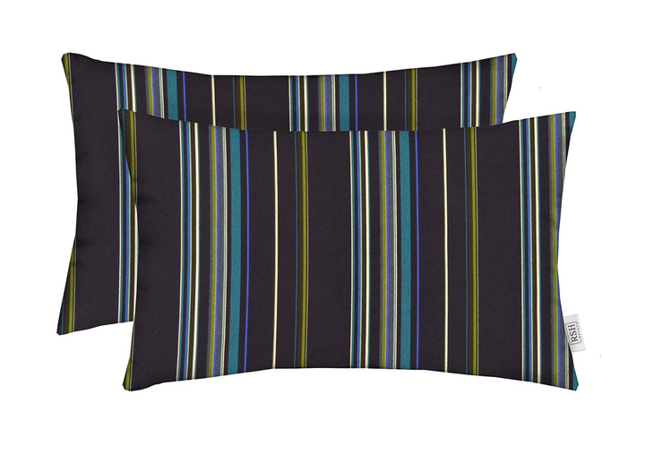Set of 2 Pillows, Sunbrella Patterns, 20" W x 12" H, Lumbar - RSH Decor