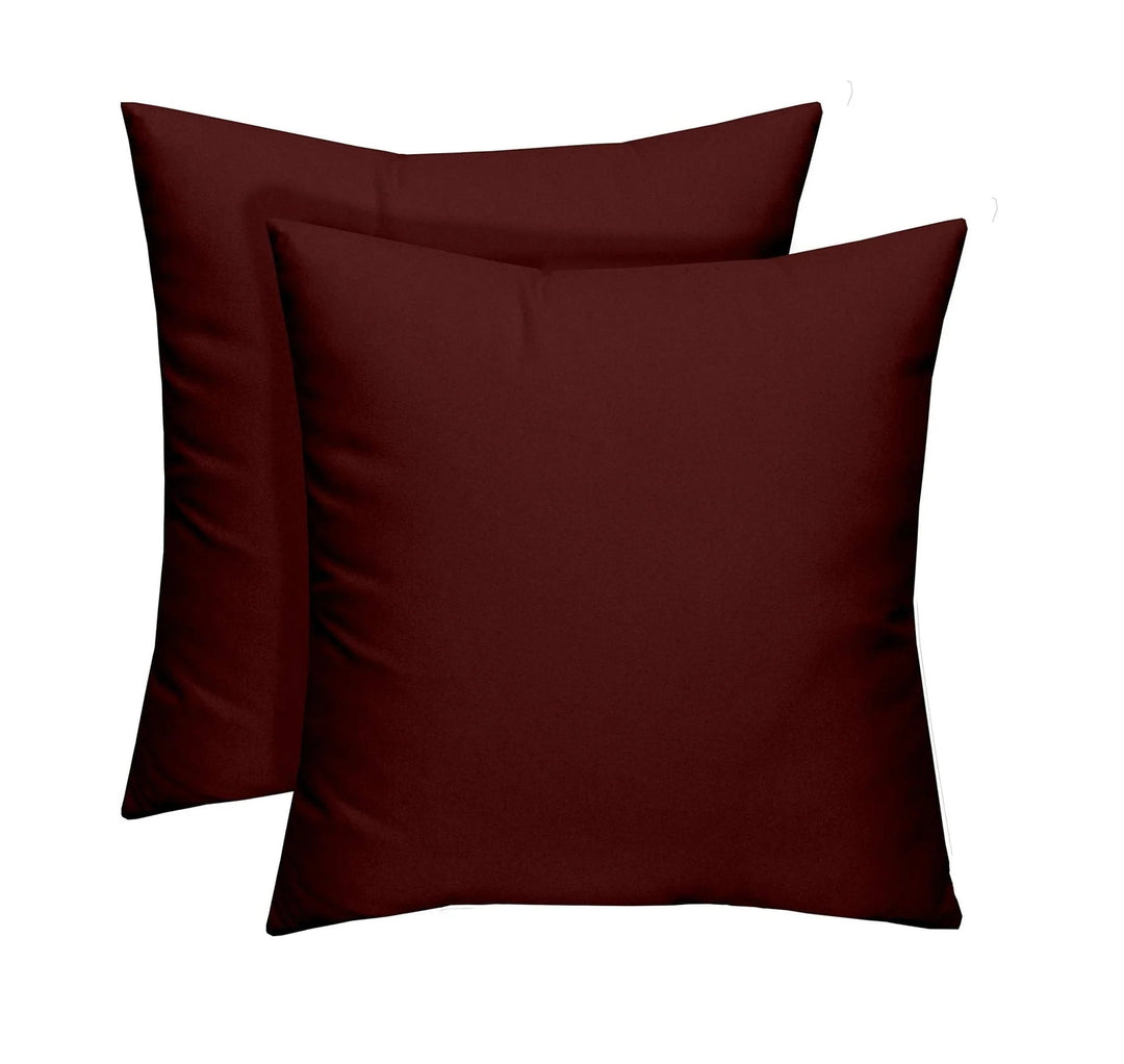 Set of 2 Pillows, Sunbrella Solids, 17" W x 17" H, Sunbrella Essential Russet - RSH Decor