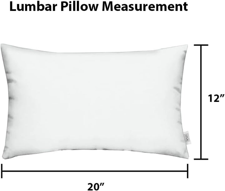 Set of 2 Pillows, Sunbrella Solids, 20" W x 12" H, Lumbar, Sunbrella Black - RSH Decor