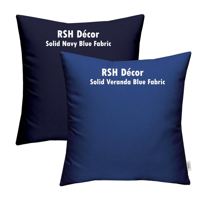 Set of 2 U-Shape Wicker Seat Cushions Set, Tufted, 19" x 19", Polyester Veranda Blue - RSH Decor