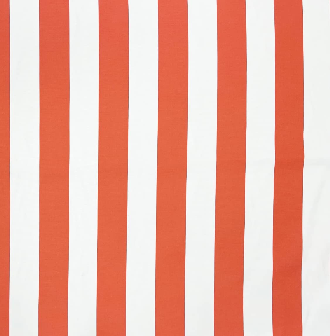  Coral Orange & White Stripe